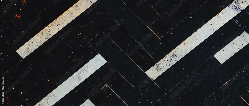 Aufkleber geometric dust patterns with a central clear area on a structured retro black background