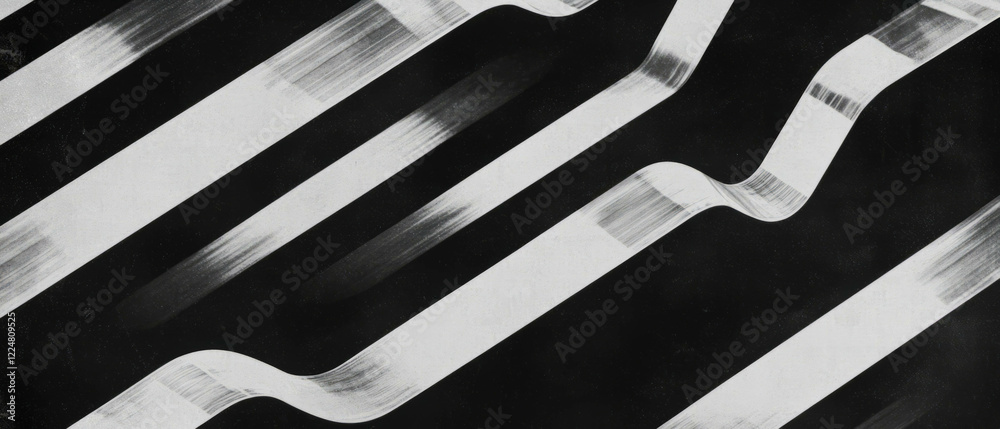 Poster Geometric film patterns create a structured overlay texture against a black background