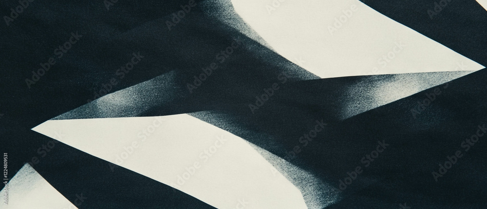 Fototapete geometric paper pattern overlay with structured design on a dark background featuring clear areas
