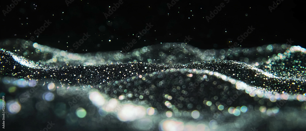 Aufkleber elegant glitter texture with blurred particles on dark background for creative projects