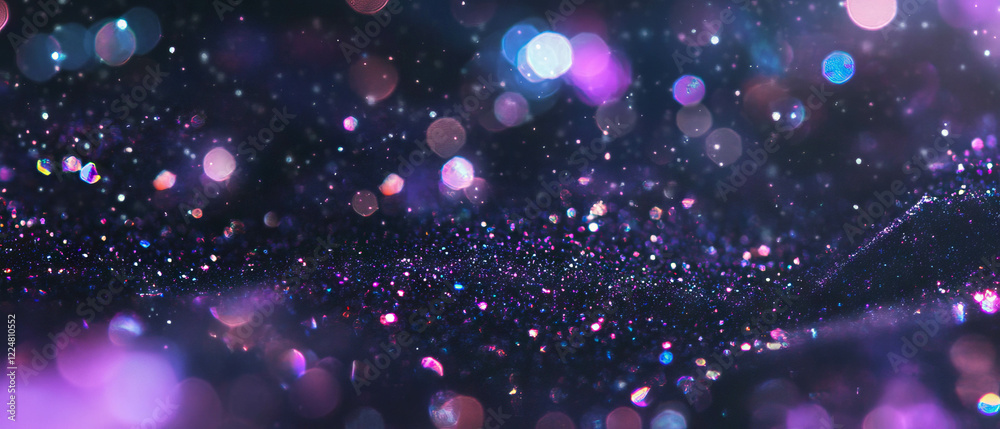 Poster bold chunky glitter texture shines on a black background creating a vibrant visual experience