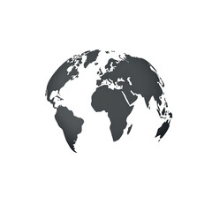 Fototapeta premium Isolated Black and White Globe Silhouette