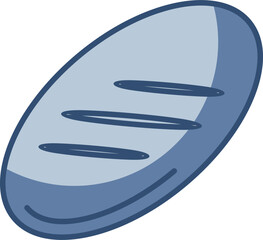 bread vector icon transparent background. replaceable blue color design