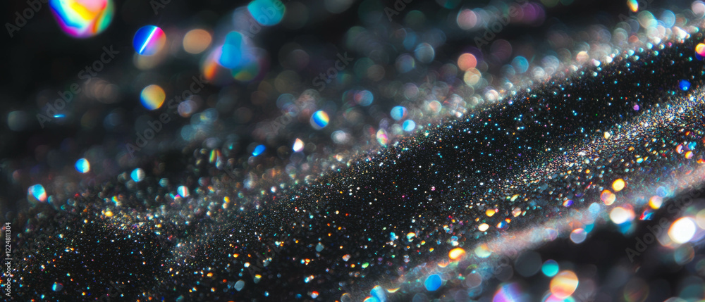 Aufkleber mesmerizing glitter texture with shimmering particles on a dark background