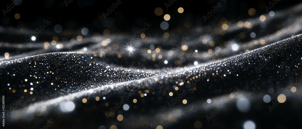 Aufkleber glitter particles create an elegant texture against a black background for creative projects