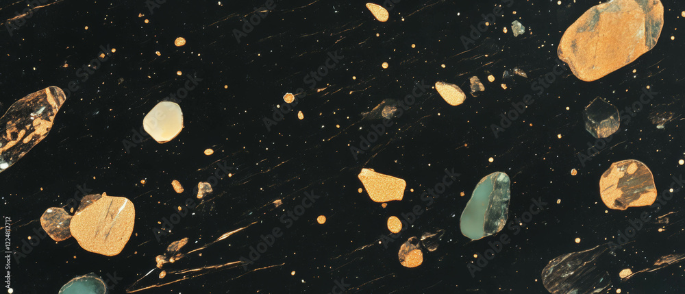Poster golden confetti rain overlay texture creating an elegant atmosphere on a dark background