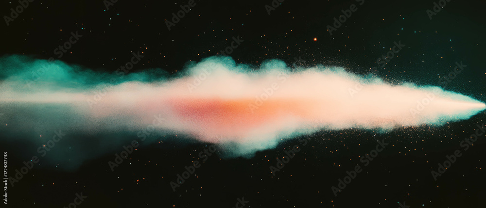Poster Gradient dust density overlay texture on a black background with smooth transitions and void