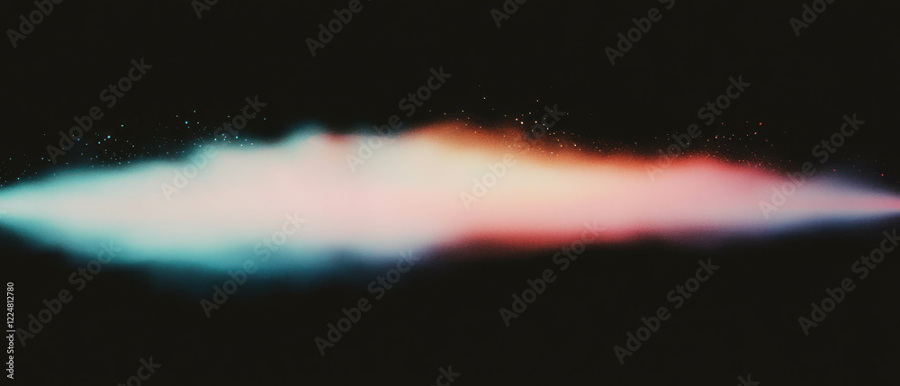 Poster Gradient dust with soft light creating a smooth transition against a black background
