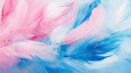 Obraz premium Soft Pastel Feathers in Pink and Blue