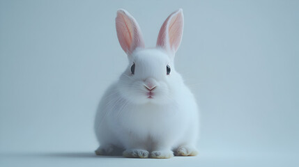 Obraz premium Cute White Rabbit Photo Fluffy Bunny Image