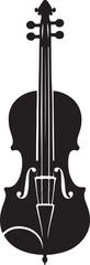 Violin silhouette vector art illustration. Black and white violin vector illustration.