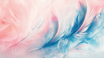 Fototapeta premium Soft Pastel Feathers in Pink and Blue