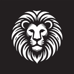 Obraz premium black and white Vector illustration of a lion head icon