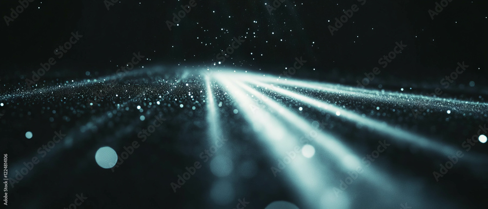 Aufkleber intense light reflections creating vibrant sparks against a dark backdrop