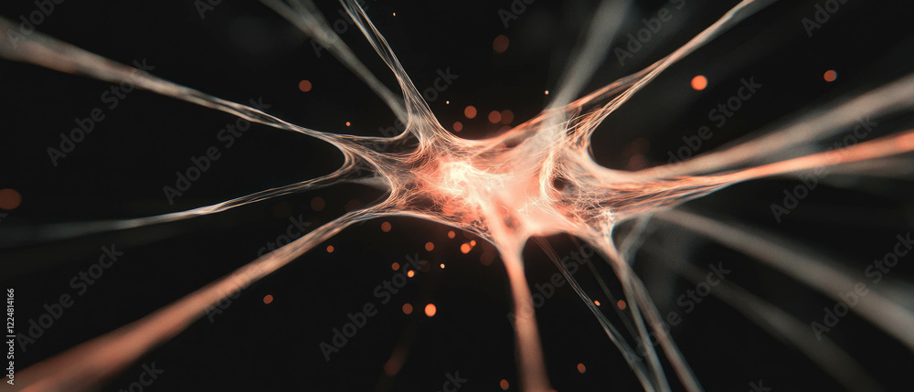 Aufkleber Visualizing intricate quantum effects with a spark network and futuristic energy overlay