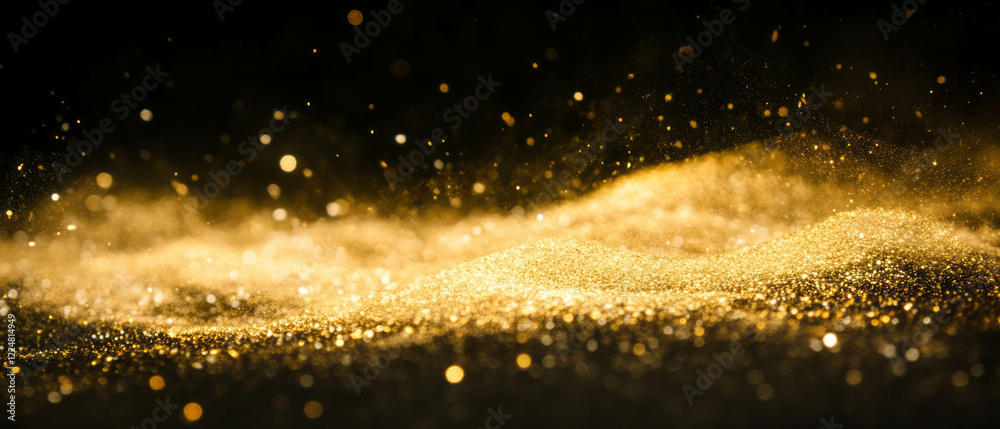 Aufkleber Hazy atmosphere with fine particles and light dust on a dark background