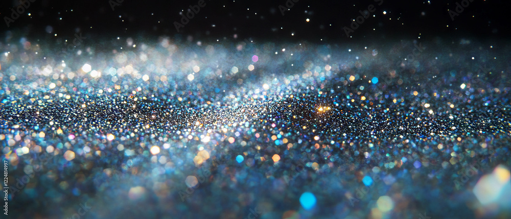 Poster light dust particles create a hazy atmosphere against a black background
