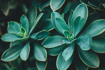 Lush green succulent plants thriving in a natural setting, showcasing vibrant leaves and textures