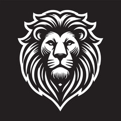 Fototapeta premium black and white Vector illustration of a lion head icon