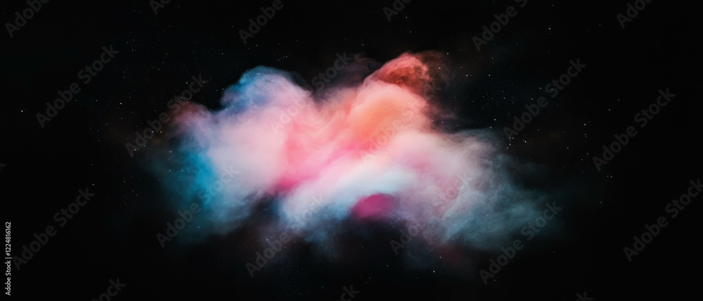 Poster light reflections on watercolor texture create a serene atmosphere against a dark background