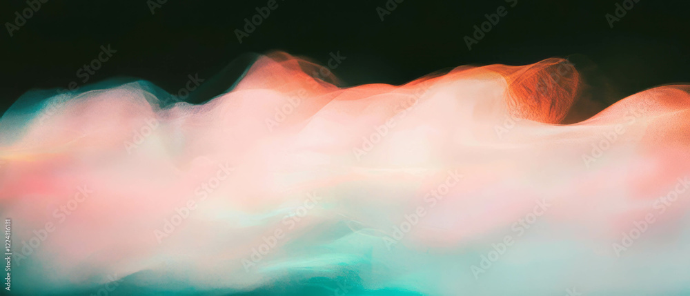 Poster light reflections create an ethereal watercolor effect on dark surfaces