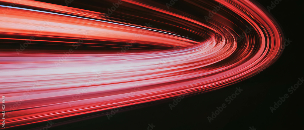 Poster Dynamic light trails with blurred motion create a mesmerizing effect on a dark backdrop