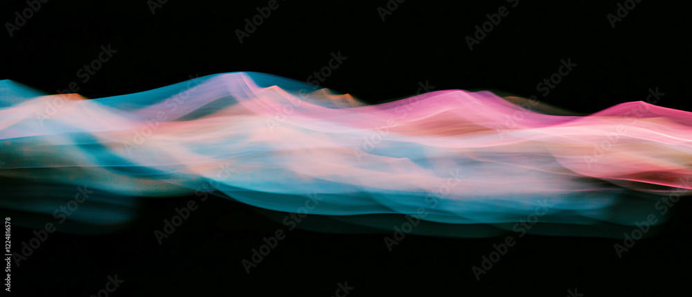 Poster Overlay texture of light displaying cool colors with a calming black background