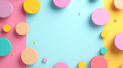 Colorful Circles and Dots on Pastel Background for Creative and Modern Design Concepts and Projects