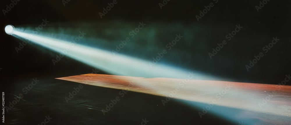 Poster Light beams creating textured backgrounds on a dark canvas with subtle integration