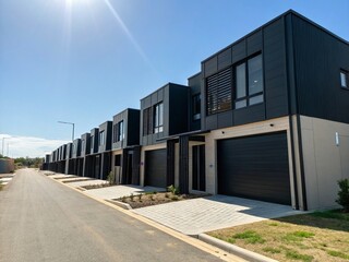 Modern Black Townhouses: Luxury Modular Residential Architecture Exterior