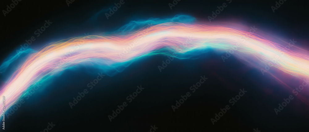 Poster Vibrant lightning arcs create an energetic design against a dark backdrop
