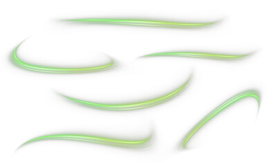 vibrant, futuristic light trail with swirling green neon waves, glowing spirals, and sparkling energy. Featuring an abstract, transparent effect with rotating beams, streaks, and vortex motion for dyn