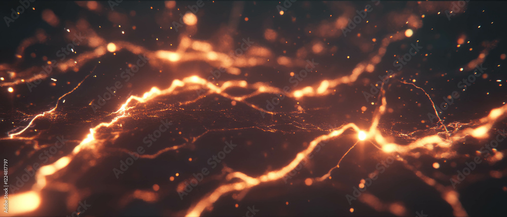 Poster intricate details of lightning sparks illuminate the dark backdrop with vibrant energy