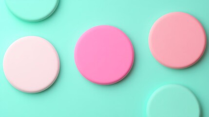 Obraz premium Colorful circular shapes on a vibrant background showcasing playful pastel hues and modern design elements