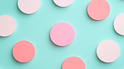 Colorful Circular Shapes on Aquatic Background in a Playful Arrangement for Creative Designs and Illustrations