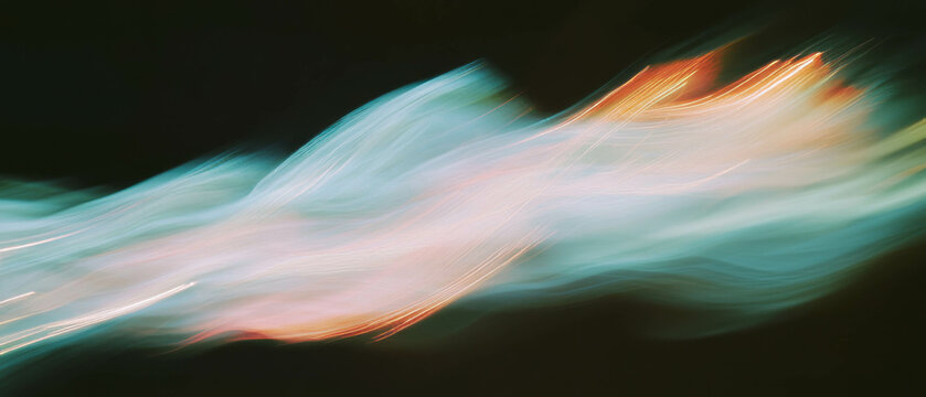 Dynamic lightning frame with blurred motion and soft trails against a dark background