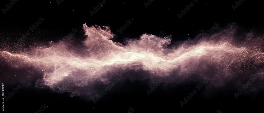 Aufkleber atmospheric detail and lightning frame with dust particles in a dark background canvas