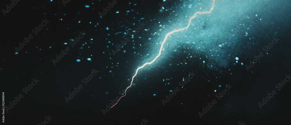 Aufkleber Dynamic lightning frame with dust particles in a dark atmospheric environment