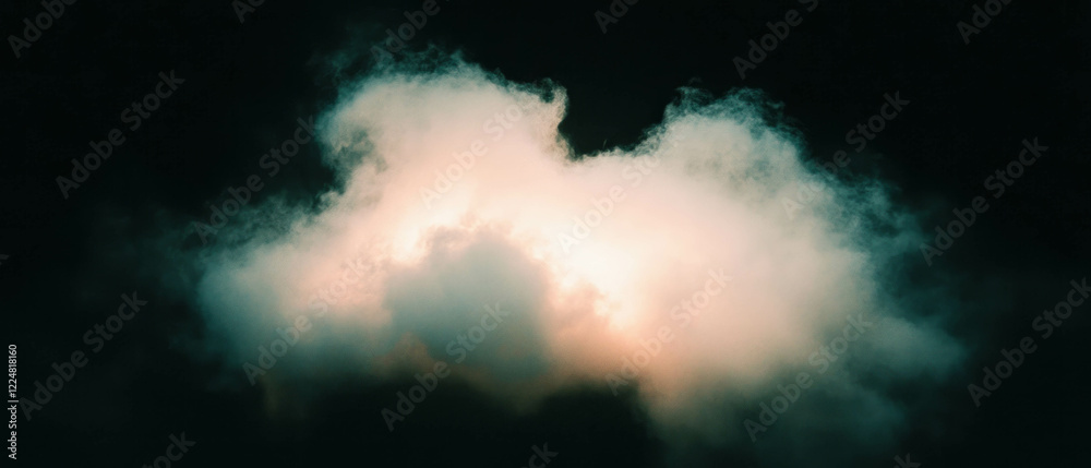 Poster Dynamic lightning frame overlay with dust particles and atmospheric details on black background