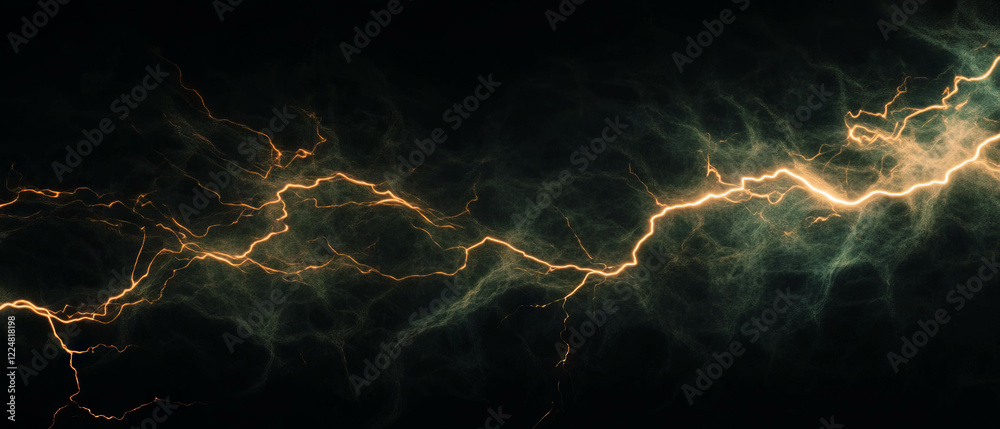 Poster Captivating lightning frame with flickering light and unstable illumination on dark backdrop