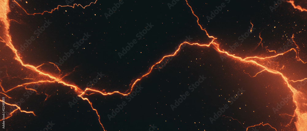 Poster dramatic lightning overlay texture with intense light effects on black background