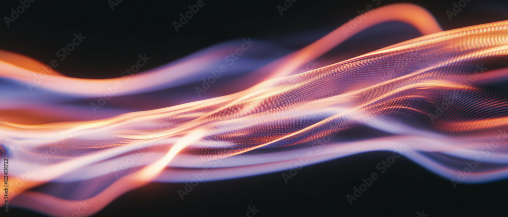 Fototapete dynamic light effects with pulsating lightning overlay on black background
