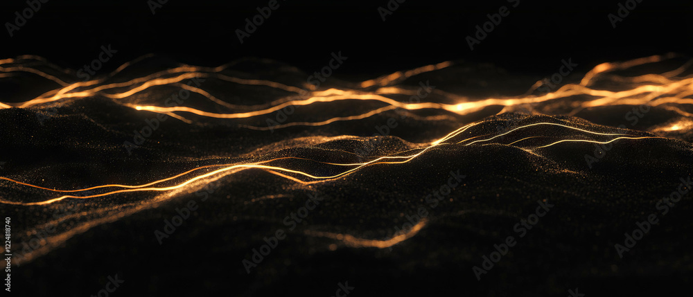 Poster Pulsating lightning frame with dynamic light effects on a dark background