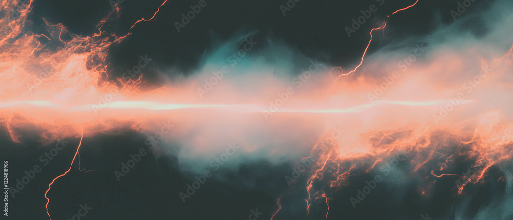 Poster Elegant lightning frame overlay with soft edges and gentle glow on dark background
