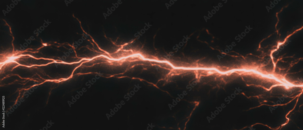 Poster dynamic lightning overlay with delicate electric sparks against a dark background