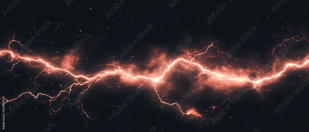 Poster Striking lightning overlay texture with integrated black background for dynamic designs