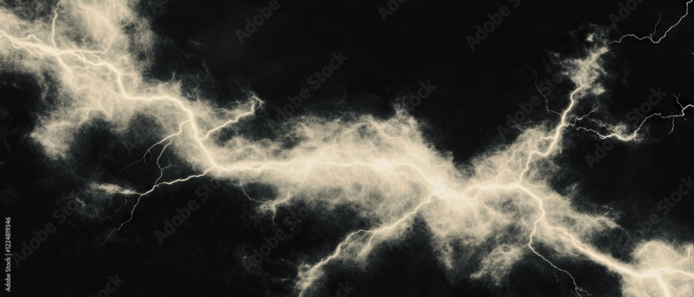 Aufkleber overlay texture of lightning frame with a black background for creative design use