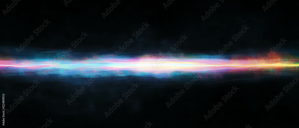 Poster colorful lightning reflections shimmer on smoke against a dark backdrop creating a vibrant display