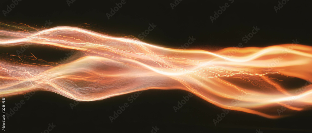 Poster mysterious lightning glow texture with electric light effect against black background