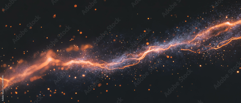 Poster captivating lightning streaks create a dramatic electric overlay on a dark background